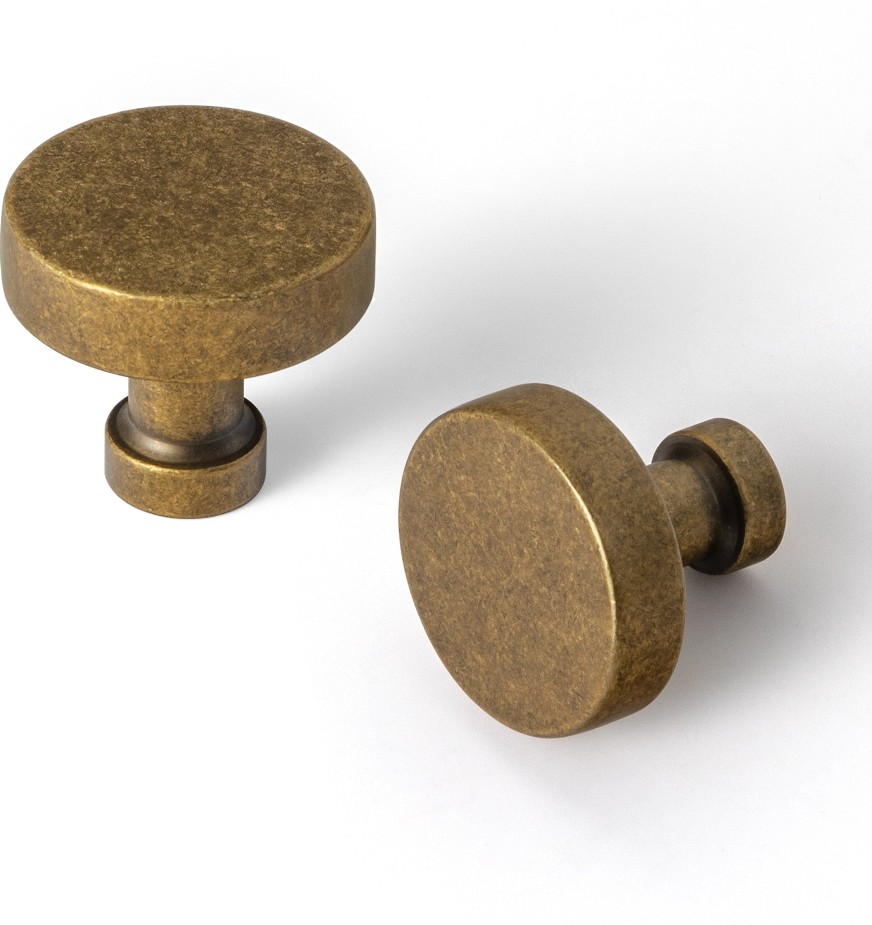 1-1/5-in Antique Brass Novelty Classic Cabinet Knob 6 -Pack