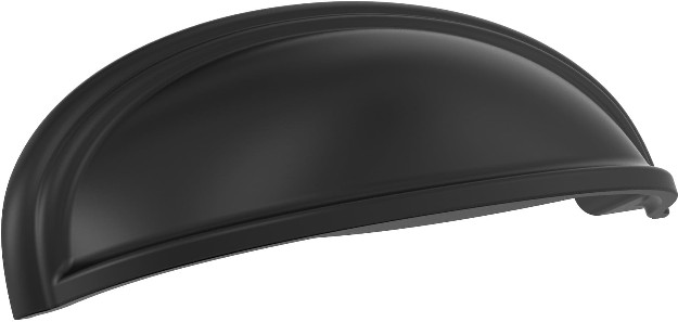 Ashby 3-in or 4-in , 76mm or 102mm Center to Center Black Bronze Dual Mount Oval Cup Drawer Pulls