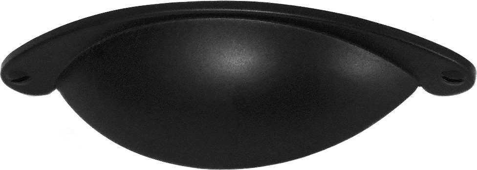 Newport 3-in , 76mm Center to Center Matte Black Oval Cup Drawer Pull