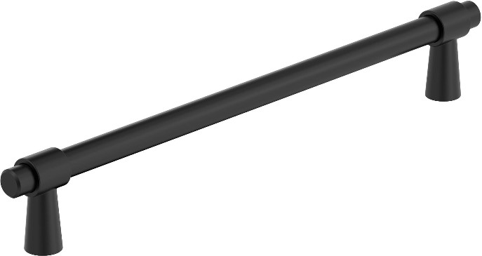 Destine 7-9/16-in , 192mm Center to Center Matte Black Cylindrical Bar Drawer Pull