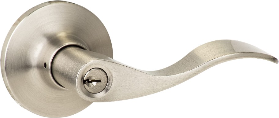 Sure-Loc Door Hardware Snowbird Satin Nickel Interior or Keyed Entry Door Handle
