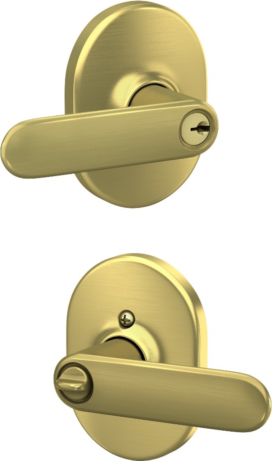 Davlin-Remsen Satin Brass Exterior Keyed Entry Door Handle