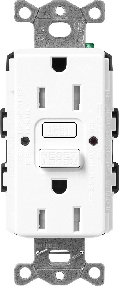 Claro 15 -Amp 120-volt Tamper Resistant GFCI Residential Decorator Outlet Receptacles , Brilliant White