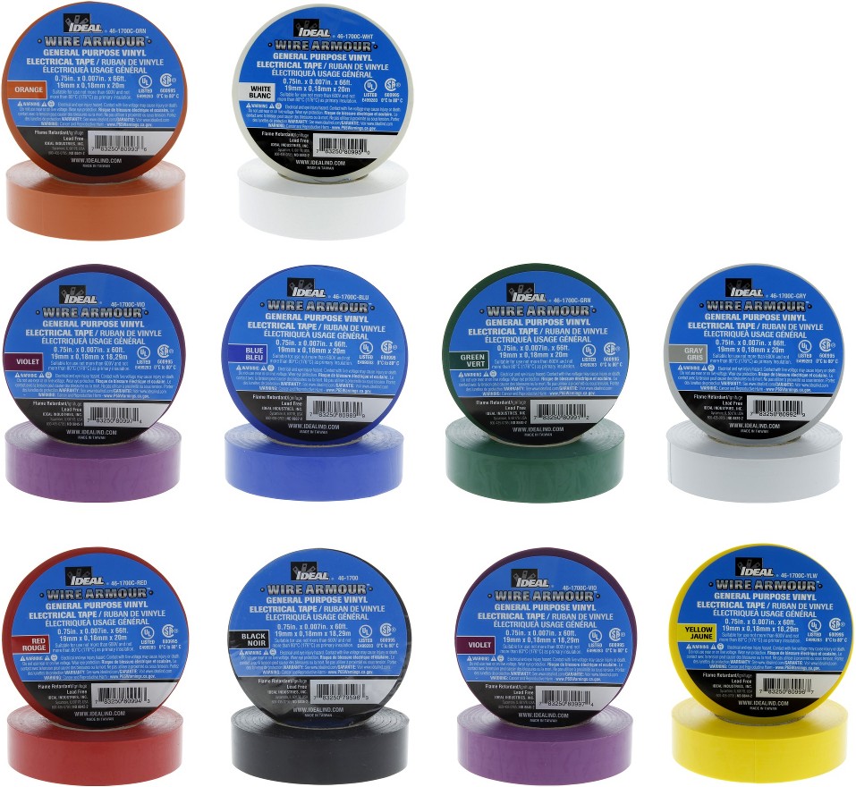 Wire Armor 100-Pack 66-ft Electrical Tape, Assorted Colors