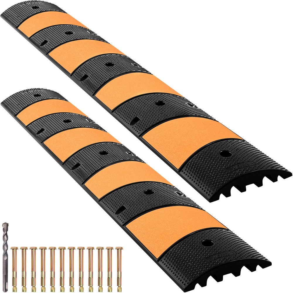 2 -Piece 6-ft x 72.8-in PVC Black and Yellow Overfloor cord protector