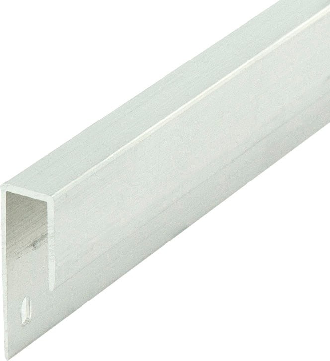 Aluminum J Channel Fits Material 1/4 to 9/32-in Mill Finish Aluminum Cap Moulding with Holes 46-in Length (Pack of 3)