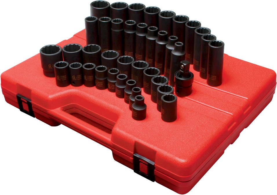 39 -Piece Metric 1/2-in Drive Set 12-point Impact Socket Set
