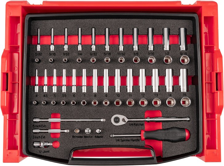 1/4-in Drive Metric and standard (SAE) Shallow/Deep Socket Set 58 -Pieces