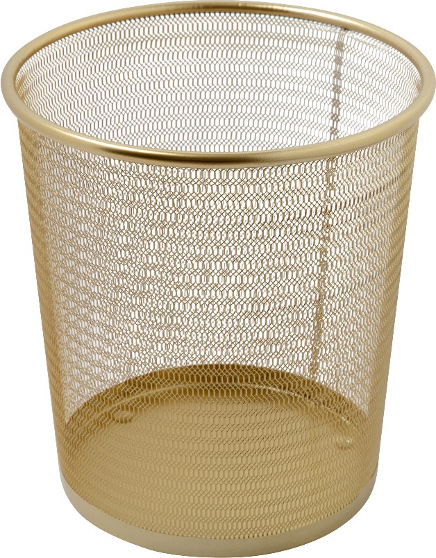 4.5 Gallon Gold Metal Indoor Lidless Trash Can