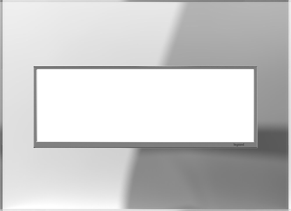 adorne 3 -Gang Specialty Size Mirror Glass Indoor Screwless Square Wall Plate