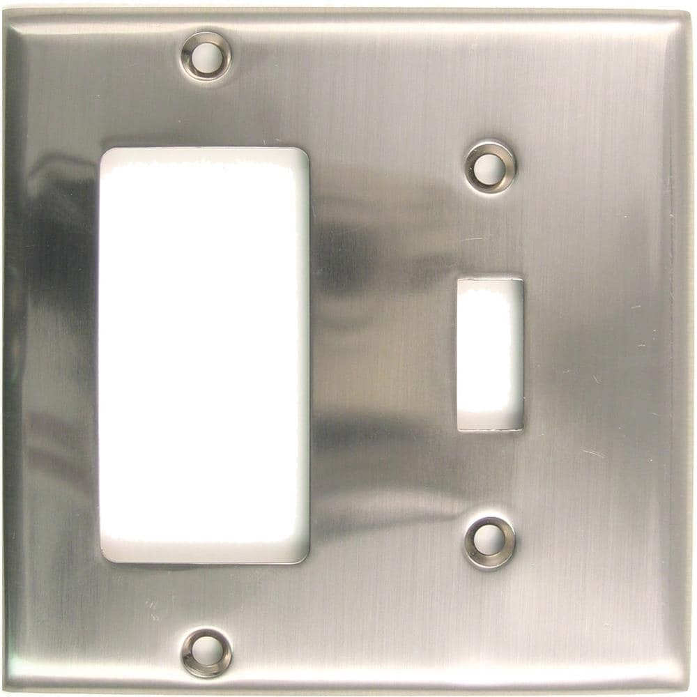 2 -Gang Standard Size Satin Nickel Zinc Indoor Wall Plate