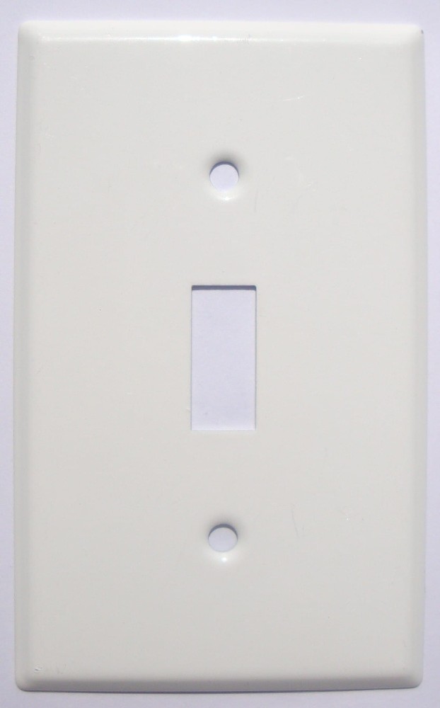 1 -Gang Standard Size White Steel Indoor Toggle Wall Plate