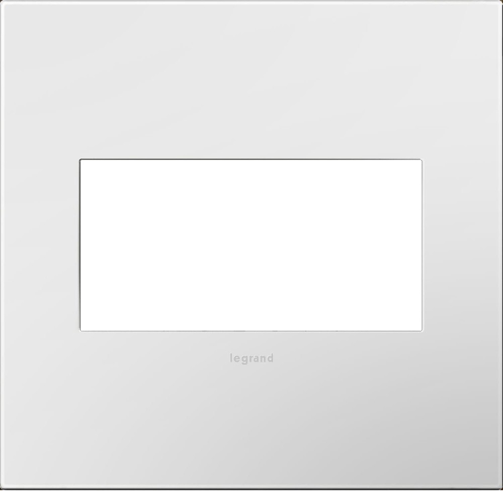 adorne 2 -Gang Specialty Size Powder White Plastic Indoor Screwless Square Wall Plate