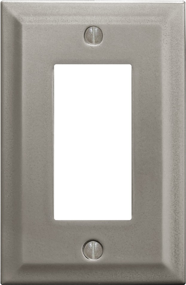 allen + roth 1 -Gang Standard Size Brushed Nickel Nickel Indoor Decorator Wall Plate