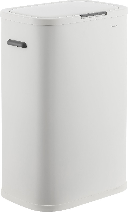 14.5 Gallon Cotton White Metal Indoor Kitchen Swing/Push Lid Trash Can