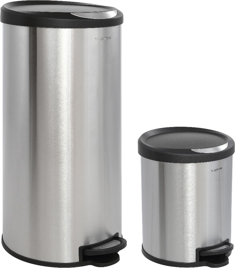 7.9 Gallon Stainless Steel Steel Indoor Kitchen Step Trash Can