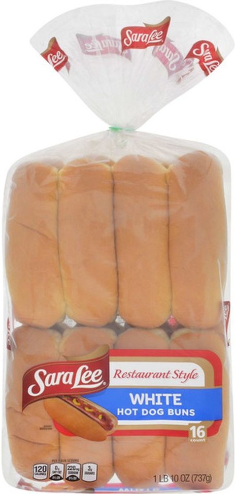 Restaurant Style White Hot Dog Buns, 16 count