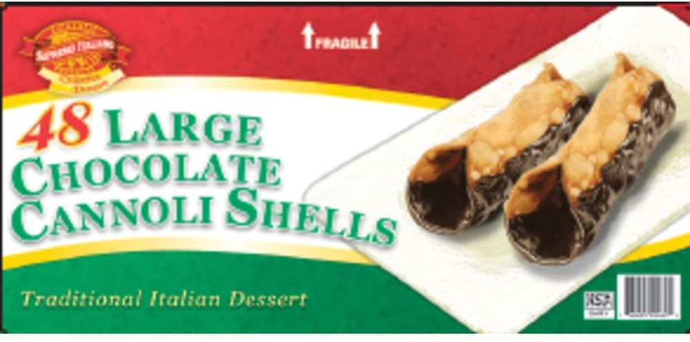 Large Chocolate Cannoli Shells - 48ct Pack