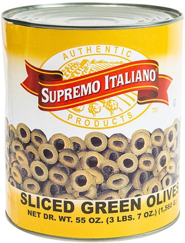 Sliced Green Olives - #10 can