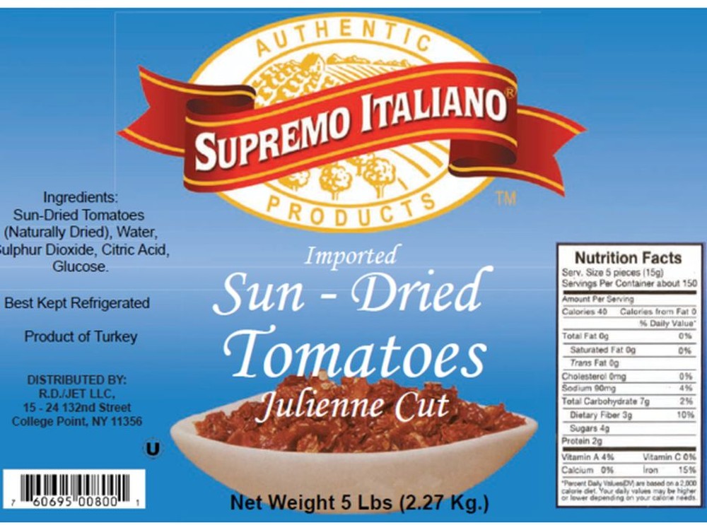 Julienne Cut Tomatoes - 5 lbs