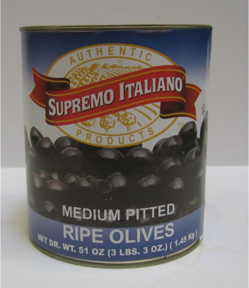 Medium Pitted Ripe Black Olives - #10 can