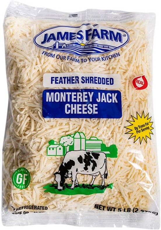 Shredded Monterey Jack Cheese - 5 lbs