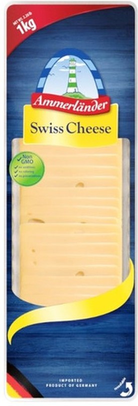Sliced Swiss Cheese - 2.2 lbs