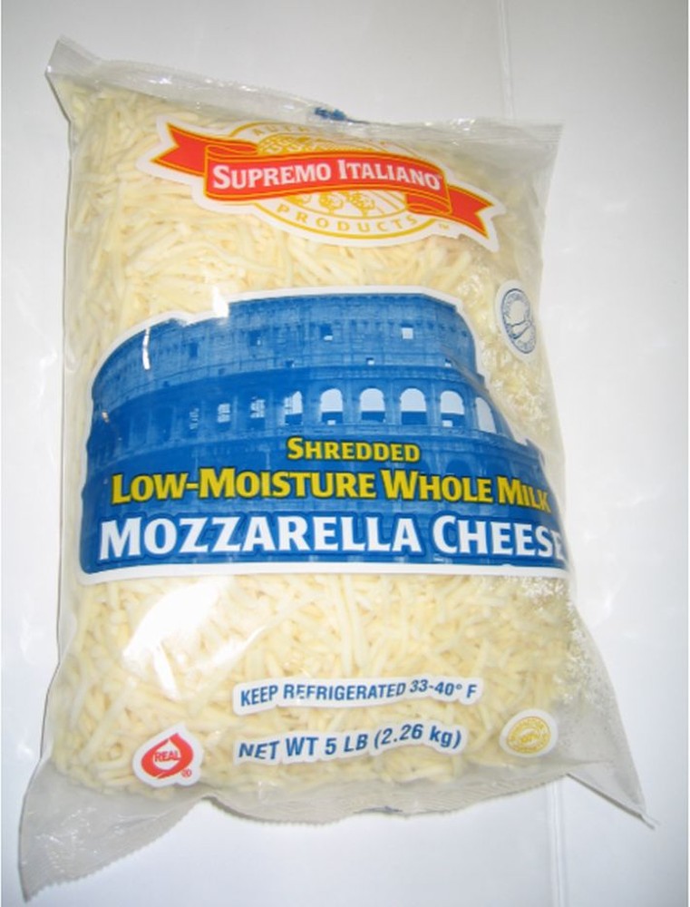 Shredded Whole Milk Mozzarella Cheese - 5 lbs