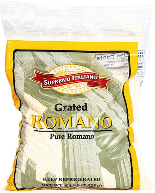 Domestic Grated Romano - 5 lbs