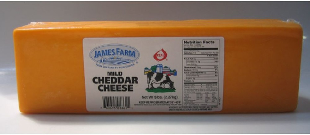 Mild Yellow Cheddar Cheese Loaf - 5 lbs