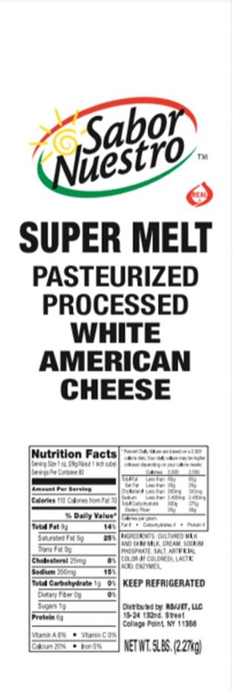White American Cheese, Super Melt - 5 lbs