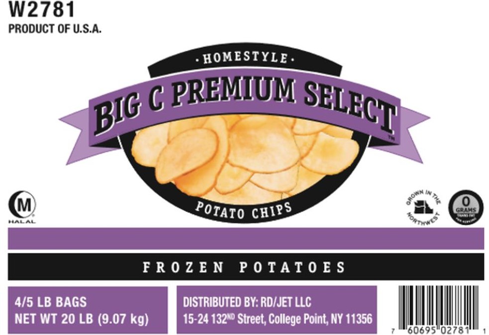 Frozen - Premium Select Homestyle Potato Chips - 5 lbs