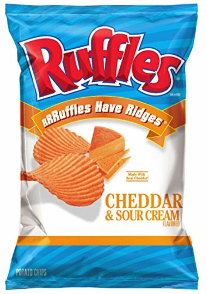 Ridged Cheddar Cheese & Sour Cream Potato Chips - 1.0 oz/50 ct