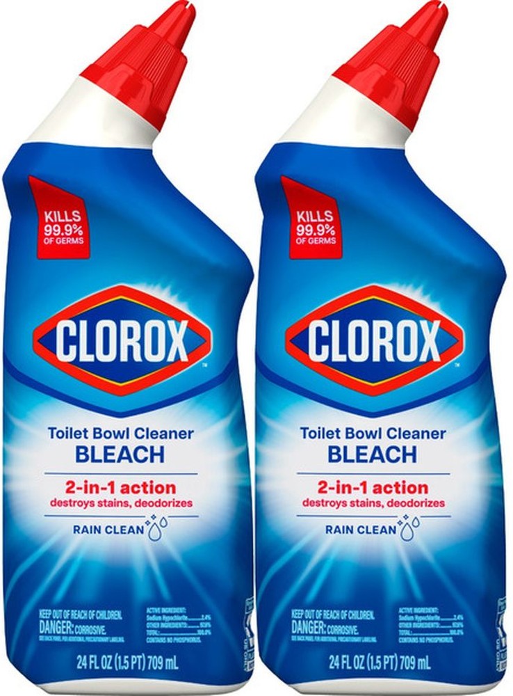 Toilet Bowl Cleaner Bleach, Rain Clean, 24 Fluid Ounces, Pack of 2