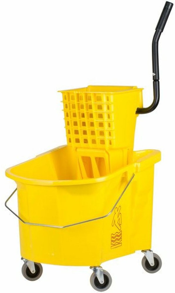 Mop Bucket w/Wringer, 36qt, Yellow, 19.5" x 16" x 37" - 1 Ct.