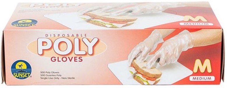 Poly Gloves, Size Medium - 500 ct