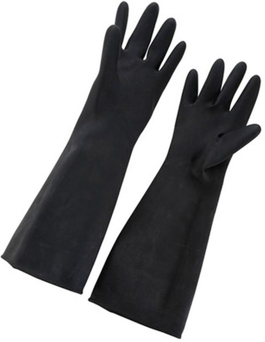 Natural Latex Gloves - Large, Black, 20.75" x 8.38" x 1.5" - 1 Ct.