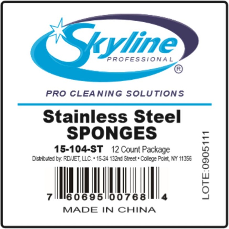 Tray Pack of Stainless Steel Scrubbers - 12 ct