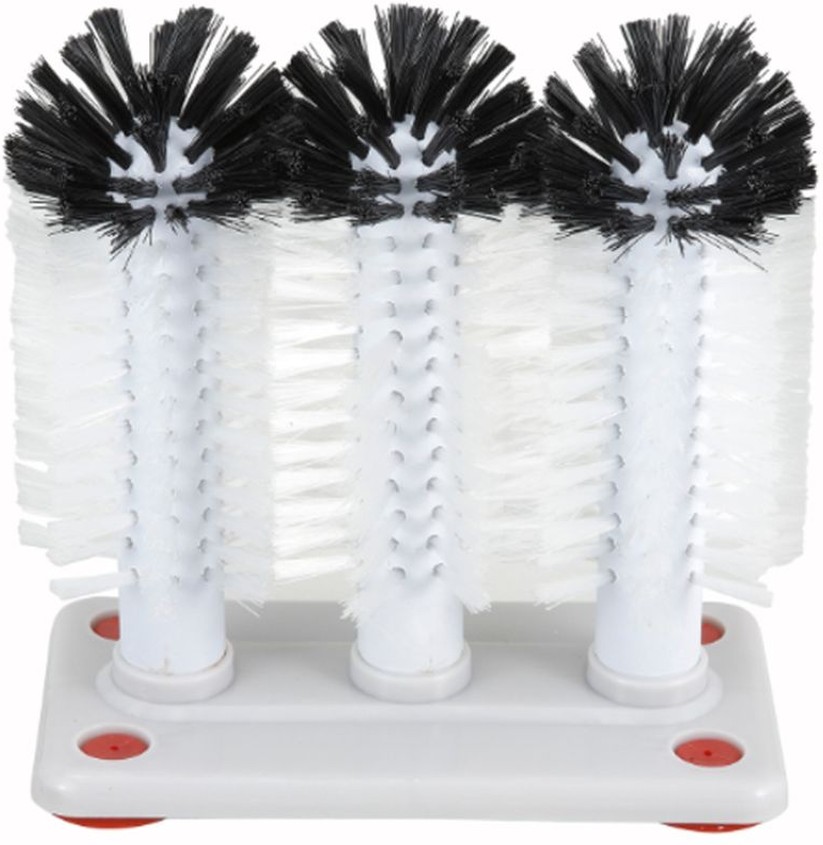 3 Glass Brushes with Plastic Base, 7.88" x 4.88" 8.13" - 1 Ct.