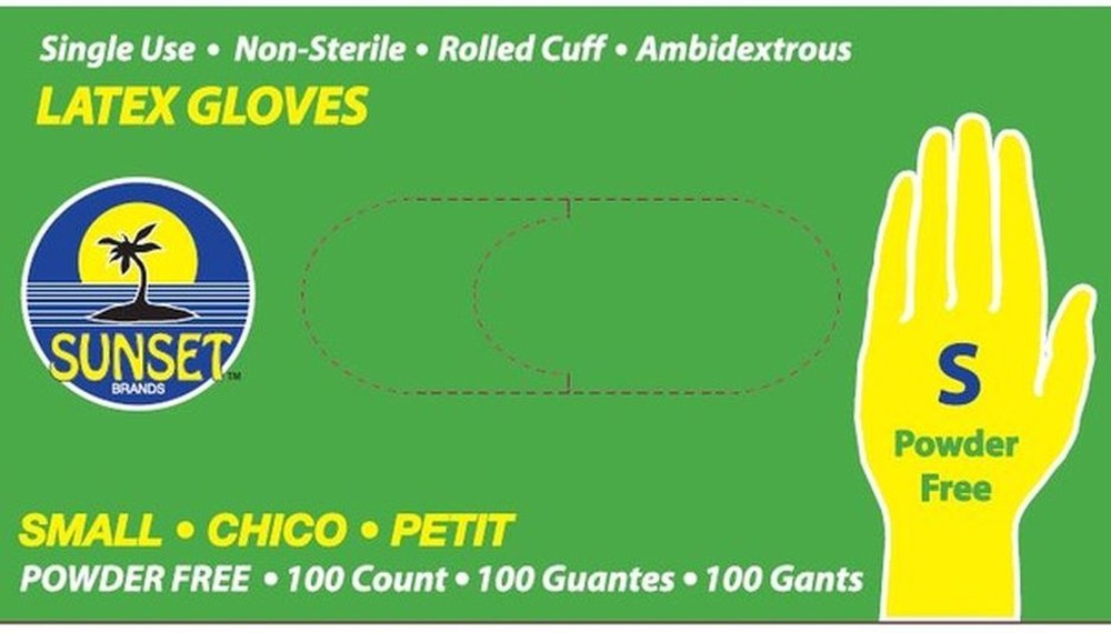 Latex Gloves without Powder, Size Small - 100 ct