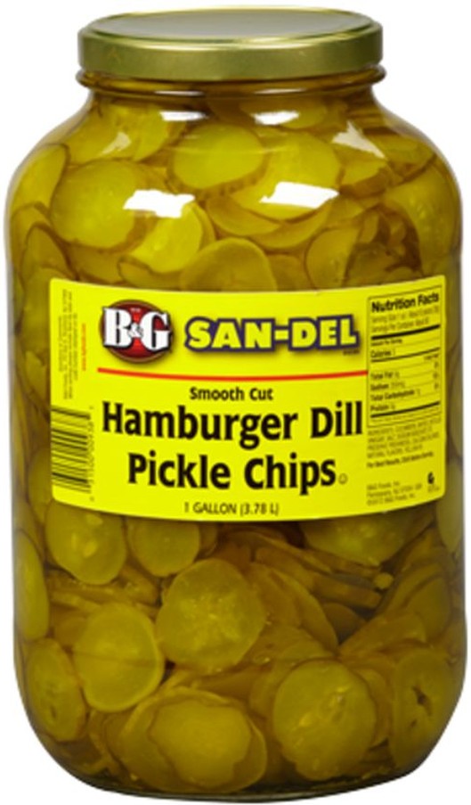 Sliced Hamburger Dill Pickles, Krinkle Cut - 5 Gallon