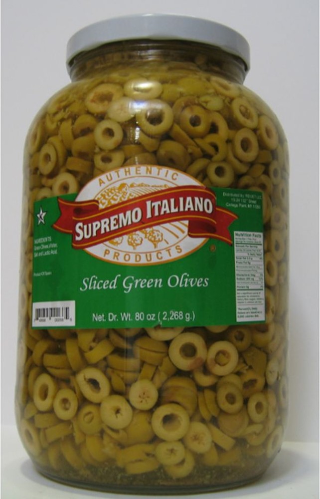 Sliced Green Olives - gallon