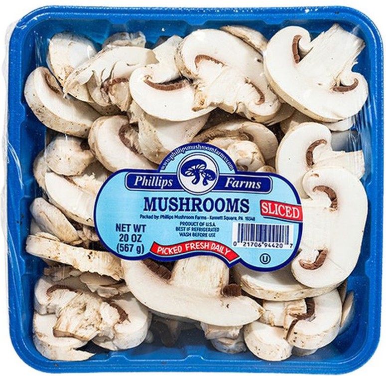 Sliced White Mushrooms - 20 oz