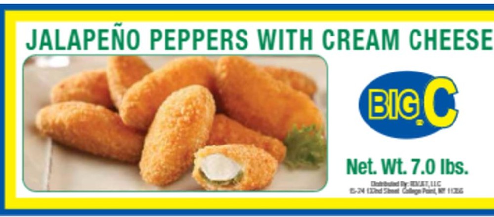 Frozen - Jalapeno Peppers w/ Cream Cheese - 7lb Box