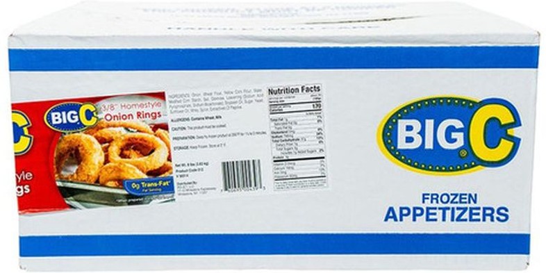 Frozen - Homestyle Breaded Onion Rings, 3/8 inch - 4/2lbs