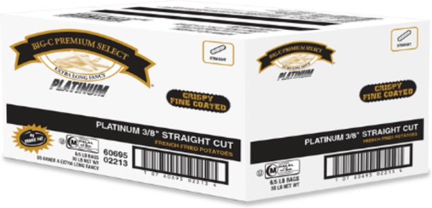 Frozen - Straight Cut Platinum French Fries - 30lb Box