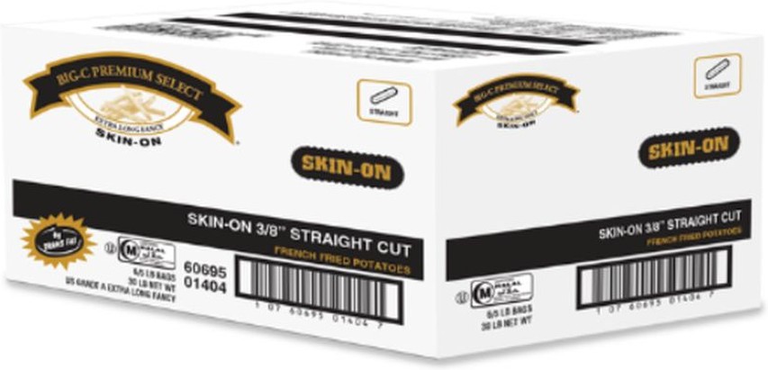 Frozen - 3/8" Straight Cut French Fries, Skin-On - 6/5 lbs