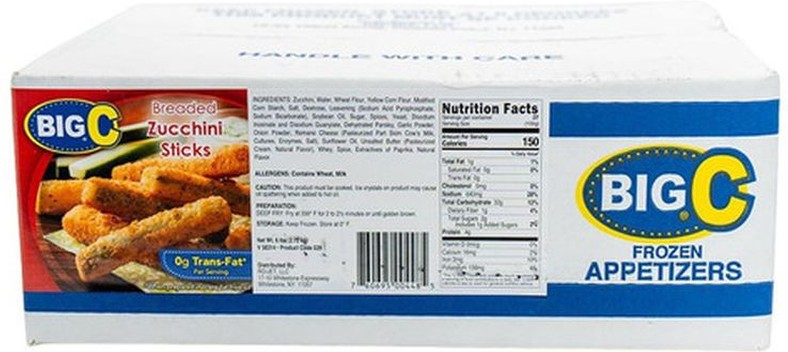 Frozen - Breaded Zucchini Sticks - 6 lb Box