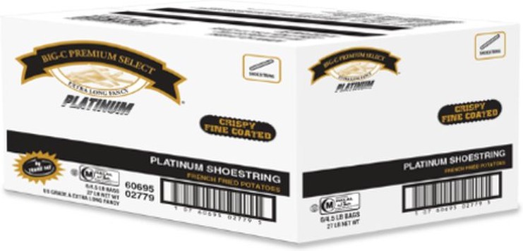 Frozen - Platinum Shoestring French Fries - 27lb Box