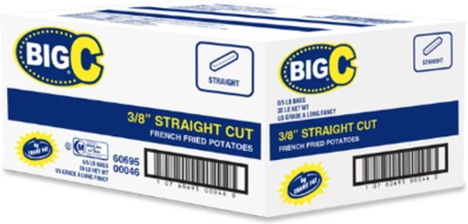 Frozen - 3/8" Straight Cut French Fries - 6/5 lbs